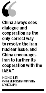 China urges IAEA, Iran to agree