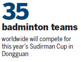 Dongguan revs up for badminton championships
