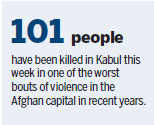 Seven dead as explosions rock funeral amid tensions and bloodshed in Kabul