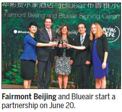 Fairmont Beijing's air continues eco-friendly tradition