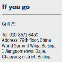 Grill 79 offers healthy concept menu, 300 meters above ground