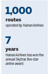 Hainan Airlines climbing global ranks, providing luxurious experiences