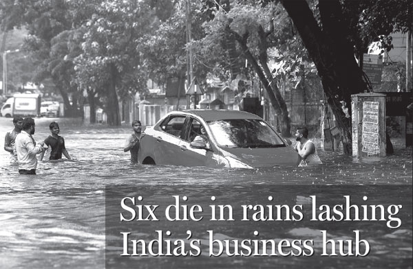 Six die in rains lashing India's business hub