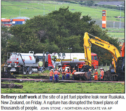 Burst fuel pipe to disrupt NZ flights through this week