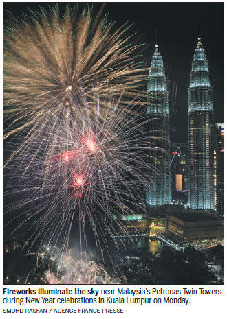 Revelers Welcome New Year