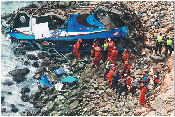 48 dead after bus careens off cliff