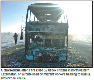 Bus inferno in Kazakhstan kills 52