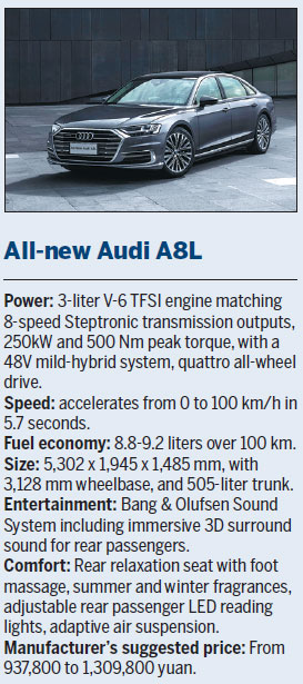 Super luxury Audi A8L redefines the pathway to intelligent driving