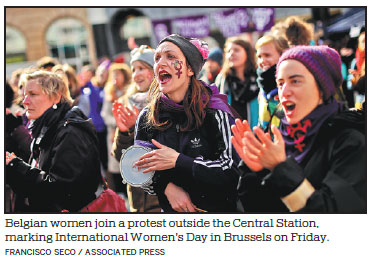 Belgian women on strike nationwide for equality