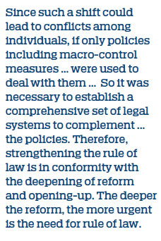 Advancing rule of law to deepen reform