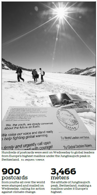Swiss Alps postcards urge move for climate