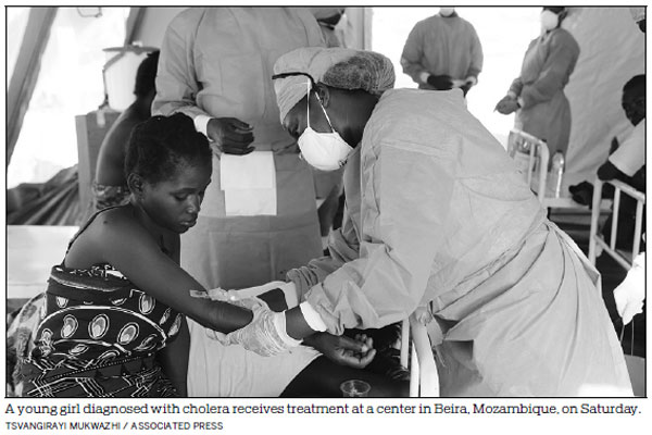 Cholera cases surge over 1,000 in cyclone-hit Mozambique