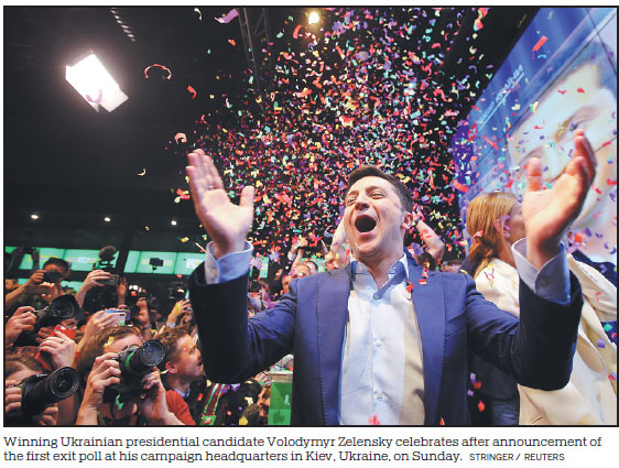 Ukraine's Zelensky wins presidential vote