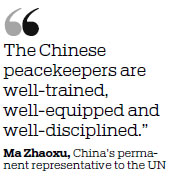 China boosts UN peacekeeping role