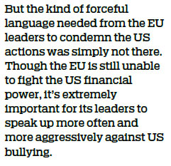 EU must speak up loud and clear against the US' unilateral moves