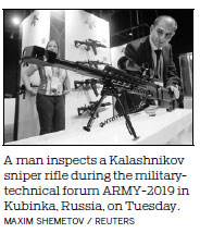 Russia exhibits advanced military equipment