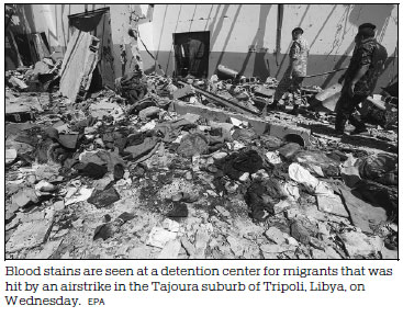 Strike on Libyan migrant center sparks outrage
