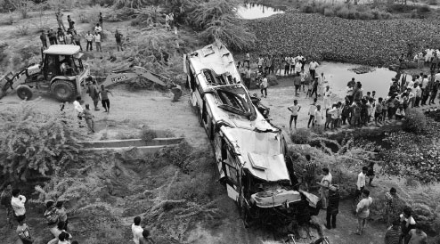 29 die as bus falls off India's 'highway to hell'