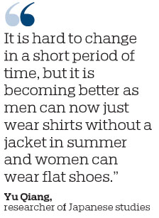 Women stand against high heels in Japan