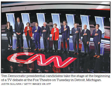 Clashes as 10 Democratic candidates meet in debate