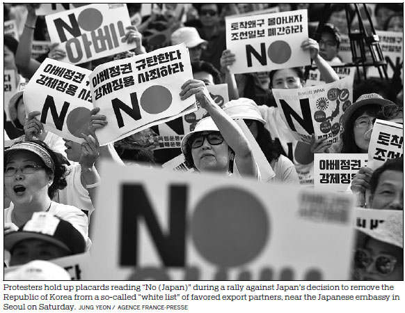 Thousands protesters march in Seoul against Tokyo trade curbs