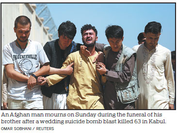 63 killed, 182 wounded in Kabul wedding blast