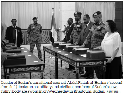 Sudan swears in transitional ruling body