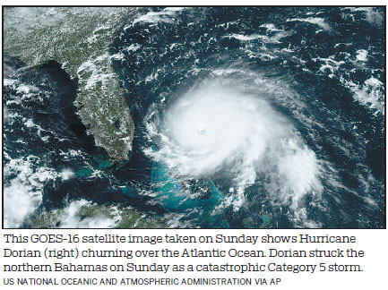 'Catastrophic' Dorian pounding Bahamas