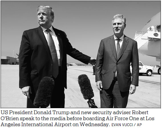 Trump taps O'Brien to replace Bolton