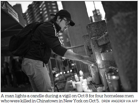 Chinatown weeps at wake for slain homeless man