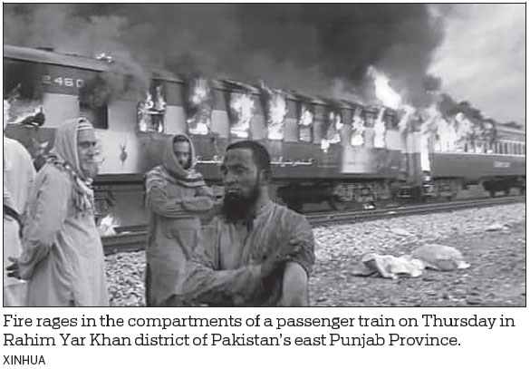 Fire on train kills at least 74 in Pakistan
