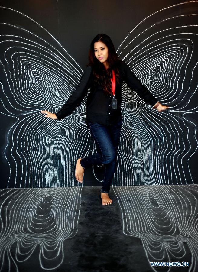 3D Pavement Art painting exhibited in Indonesia