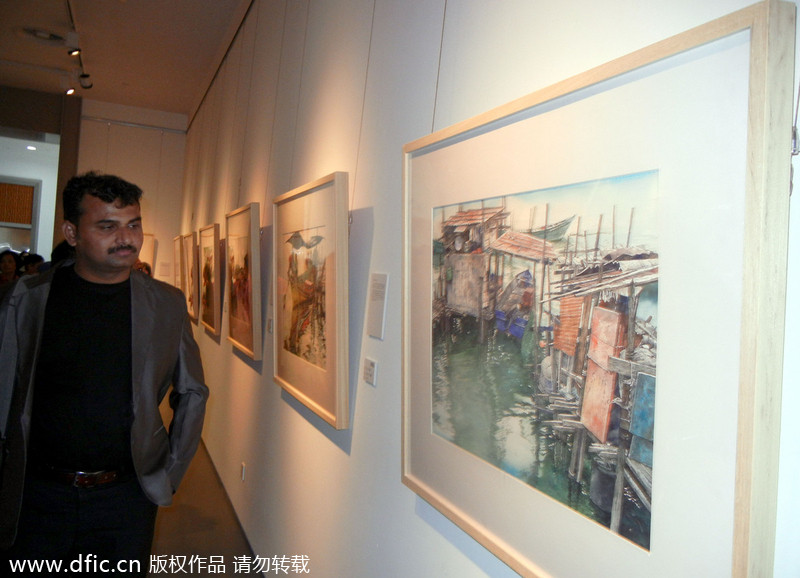 Renowned watercolor paintings visit Suzhou