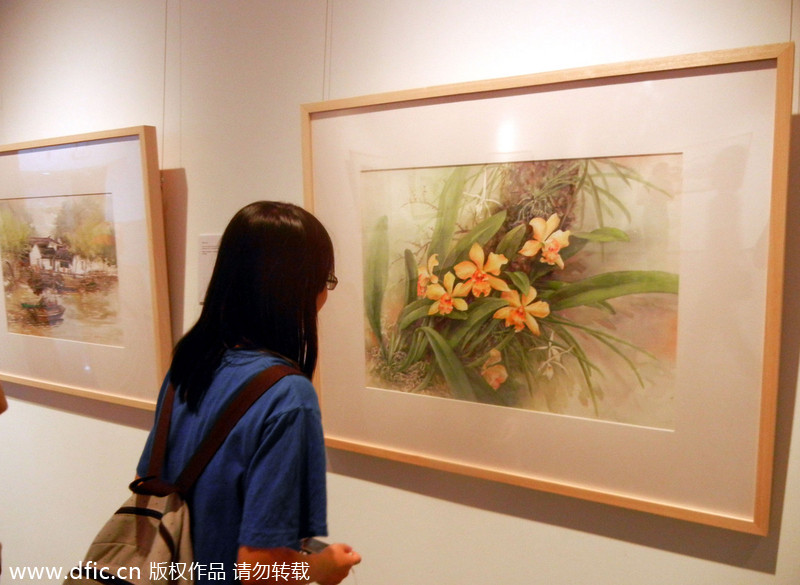Renowned watercolor paintings visit Suzhou