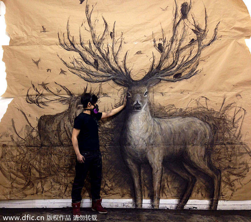 Vancouver-based artist creates 3D animal murals[1]