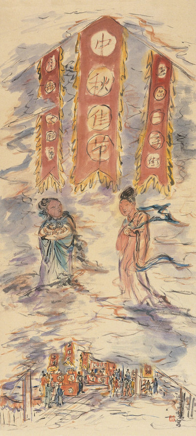 Chinese paintings about Mid-Autumn Festival