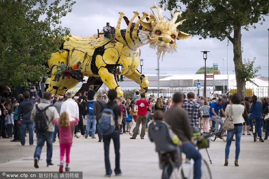Horse-dragon sculpture celebrates China-France ties