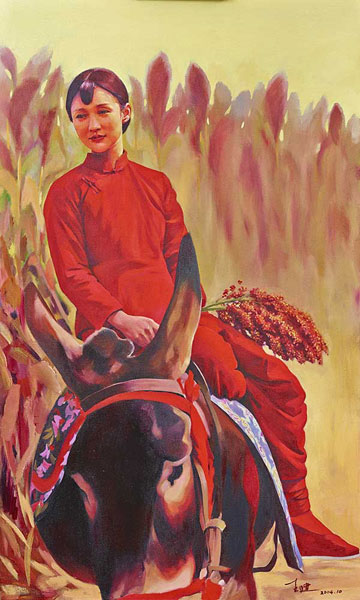 Shandong artists create oil paintings for <EM>Red Sorghum</EM>