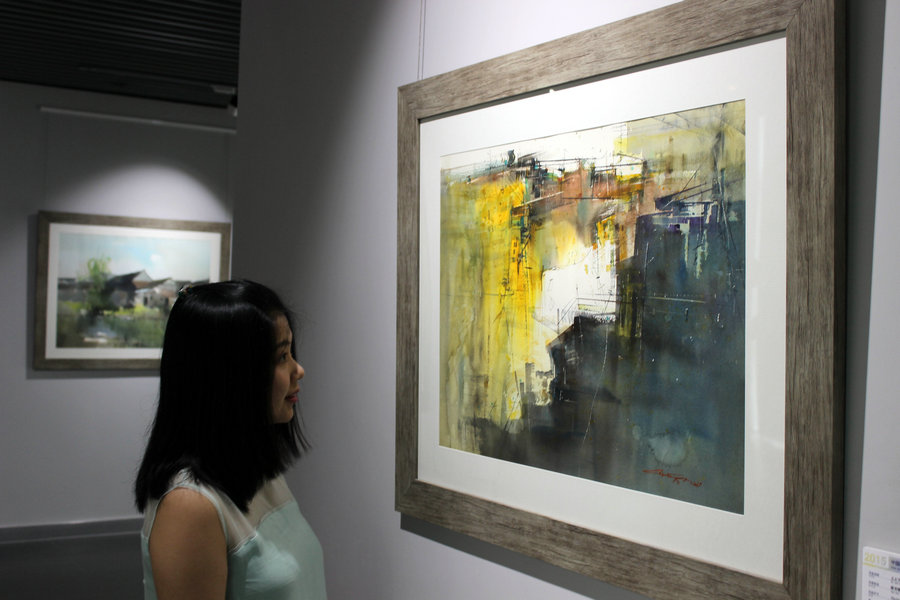 Artists from Asia display watercolors in Suzhou