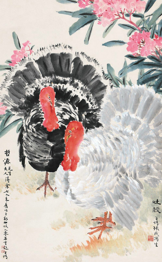 Exquisite turkeys in Chinese paintings