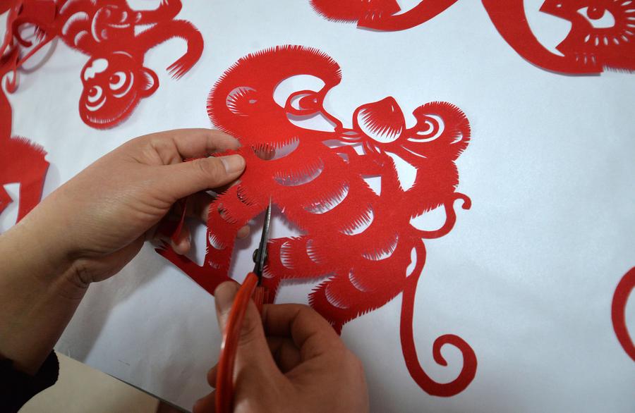 Artists use many techniques to create New Year monkeys