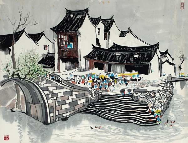 Wu Guanzhong's portrayal of water town draws record bid