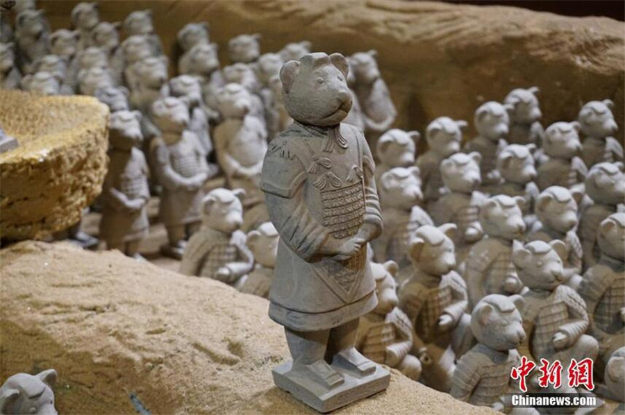 Teddy bear warriors on display in East China