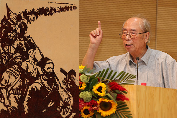 Elderly artist Wu Biduan holds first retro show of his works