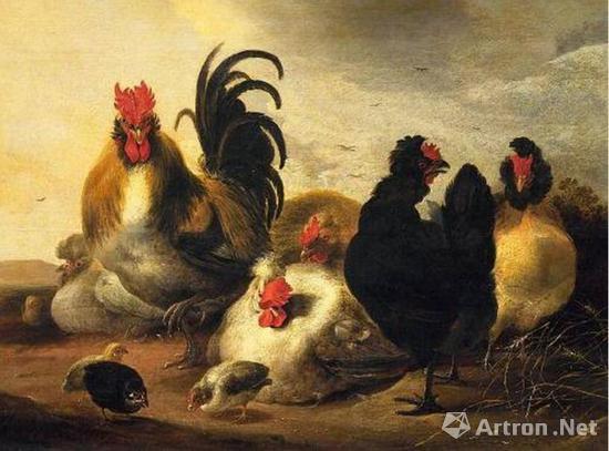 Roosters in Western paintings