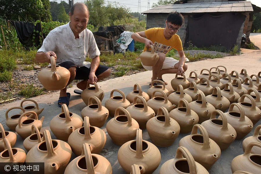 Inheritor's handmade clay teapots perfect for summer