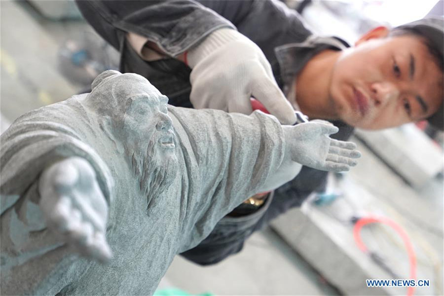 Stone carving competition held in C China
