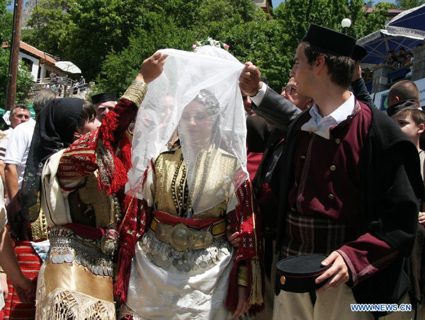 Traditional wedding ceremony staged in Galicnik, Macedonia
