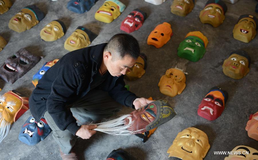 Nuo Opera mask workshop in Hubei
