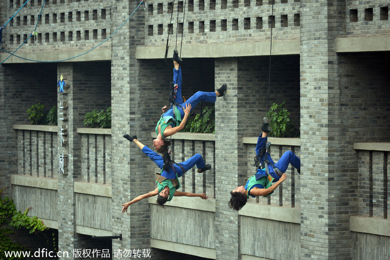 Aerial dance wows spectators